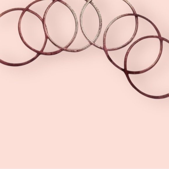 BANGLE METAL BRACELETS Set of Six Vintage Rose Gold Bangle Metal Bracelets - Picture 3 of 3